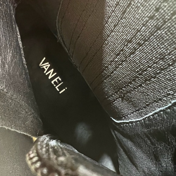 Van Eli Suede and Rhinestone Embellished Black Pointed Toe Booties 7.5N - Picture 7 of 11